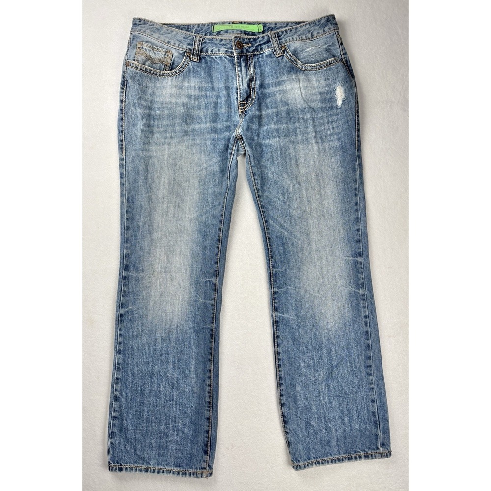Rock & Roll Cowboy Bootcut Jeans Light Wash Distressed 40x30